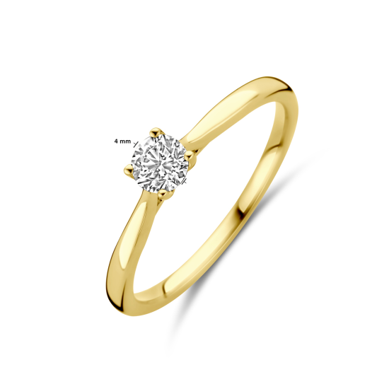 14k GG SOLITAIRRING BRILANT LG DIAM 0.25ct H-SI - 10068974