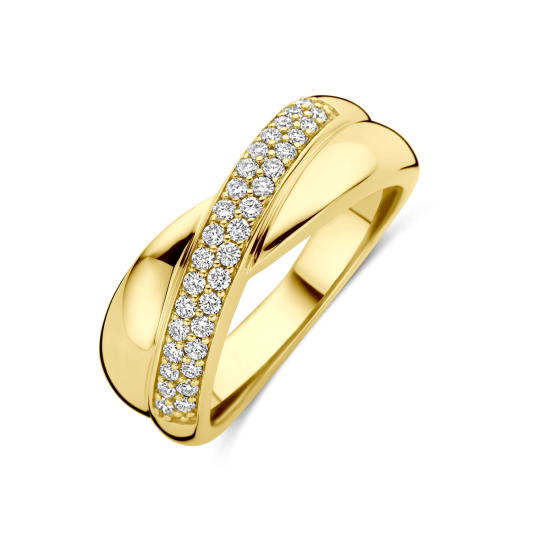 14k GG CROSSOVER RING 2RIJ LG DIAM 0.30ct H-SI - 10068975