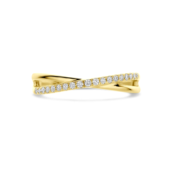 14k GG CROSSOVER RIJRING LG DIAM 0.15ct H-SI - 10068976