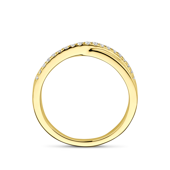 14k GG CROSSOVER RIJRING LG DIAM 0.15ct H-SI - 10068976