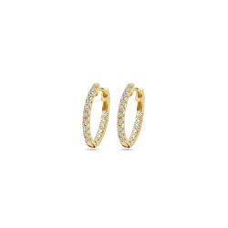 14k GG KLAPCREOLEN BRILJANT LG DIAM 0.46ct (2x 0.23ct) H-SI 16,5 mm - 10068979