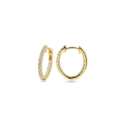 14k GG KLAPCREOLEN BRILJANT LG DIAM 0.46ct (2x 0.23ct) H-SI 16,5 mm - 10068979