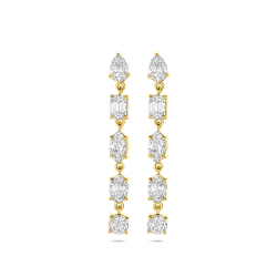 14k GG OORSTEKERS MET HANGEND 2x5 LG DIAM 2.00ct (2x 1.00ct) H-SI 30 mm - 10068981