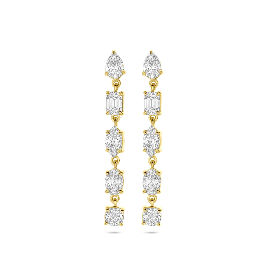 14k GG OORSTEKERS MET HANGEND 2x5 LG DIAM 2.00ct (2x 1.00ct) H-SI 30 mm - 10068981