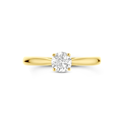 14k GG SOLITAIRRING MET LG DIAM 0.50ct H-SI - 10068982
