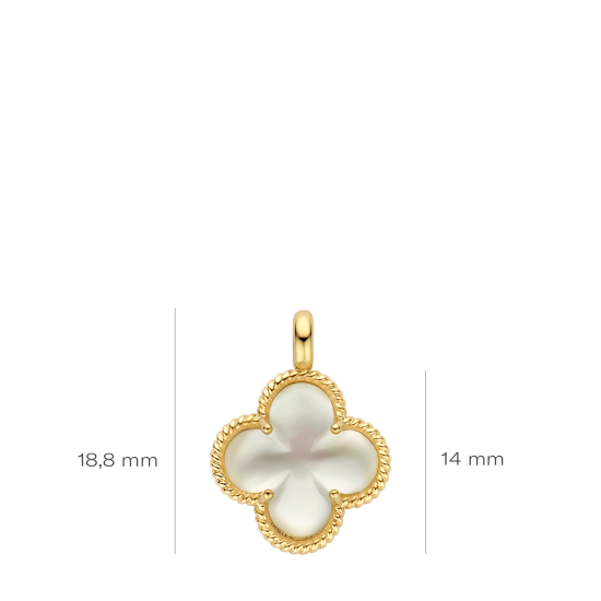 BLUSH 14k GG KLAVER 4 HANGER MET WIT PARELMOER 6096YMQ - 10068983