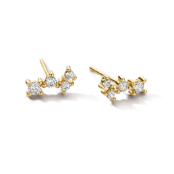 BLUSH 14k GG OORSTEKERS MET "ZIG ZAG" ZIRCONIAS 7373YZI - 10068984