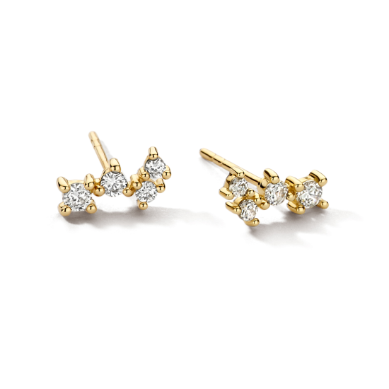 BLUSH 14k GG OORSTEKERS MET "ZIG ZAG" ZIRCONIAS 7373YZI - 10068984