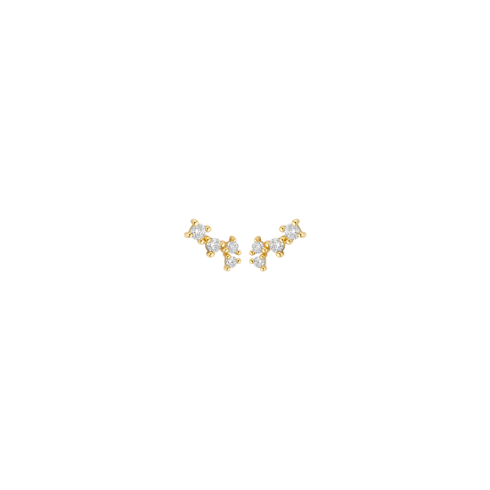 BLUSH 14k GG OORSTEKERS MET "ZIG ZAG" ZIRCONIAS 7373YZI - 10068984