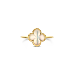 BLUSH 14k GG RING MET KLAVER 4 WIT PARELMOER - 10068985