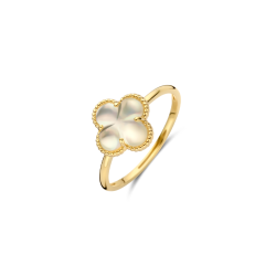 BLUSH 14k GG RING MET KLAVER 4 WIT PARELMOER - 10068985