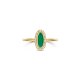BLUSH 14k GG VINTAGE ROZETRING MET OVALE GROENE AGAAT EN ZIRKONIAS 1266YGA - 10068986