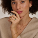 BLUSH 14k GG VINTAGE ROZETRING MET OVALE GROENE AGAAT EN ZIRKONIAS 1266YGA - 10068986