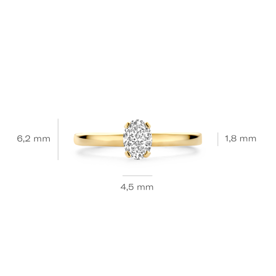 BLUSH 14k GG SOLITAIRRING MET LG DIAM. 0.50ct. W-SI LG1019/50 - 10068998