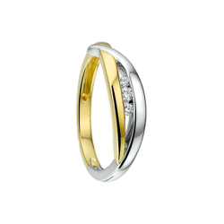 14K BICOLOR SLANGRING 3X ZIRCONIA - 42.07238 - 10069019