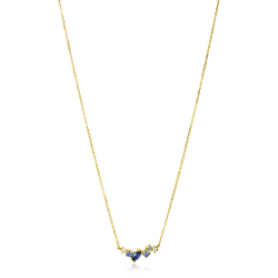 14K GG COLLIER LICHT/DONKER BLAUW ZIRCONIA - ZINZI ZGC381 - 10069022