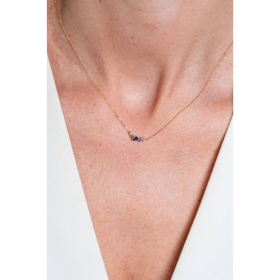 14K GG COLLIER LICHT/DONKER BLAUW ZIRCONIA - ZINZI ZGC381 - 10069022