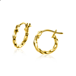 14K GG GEDRAAIDE BUIS CREOOL 12MM - ZINZI ZGO331 - 10069037