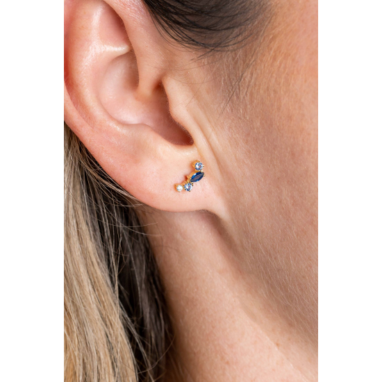 14K GG OORSTKER FANTASIE MET WIT/BLAUW ZIRCONIA - ZINZI ZGO381 - 10069041