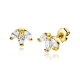 14K GG OORSTEKER 3X ZIRCONIA FANTASIE - ZINZI ZGO411 - 10069042
