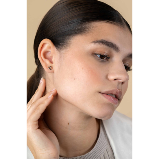14K GG OPEN RONDJES MET ZIRCONIA OORKNOP - ZINZI ZGO466 - 10069043