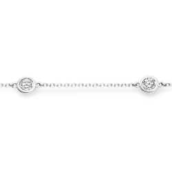 BLUSH 14k WG ARMBAND 1mm 16,5/18cm MET 5 ZIRCONIAS GLADOMGEZET 3,5mm 2238WZI - 10069045