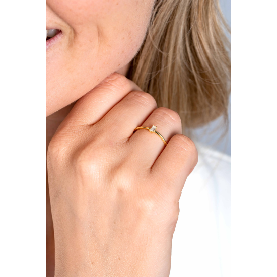 14K GG RING MET BAQUETTE ZIRCONIA - ZINZI ZGR369-58 - 10069046