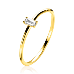 14K GG RING MET BAQUETTE ZIRCONIA - ZINZI ZGR369-58 - 10069046
