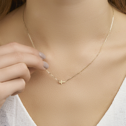 14K GG COLLIER MET KRUIS - 10069065