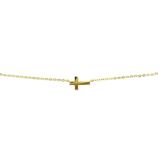 14K GG COLLIER MET KRUIS - 10069065