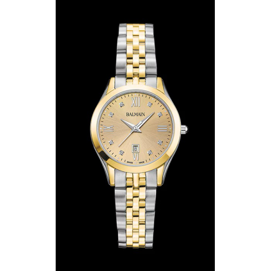 BALMAIN "CLASSIC-R" BICOLOR DAMESHORLOGE MET GOUDKLEURIGE WPL. EN 8 DIAM. - 10069119