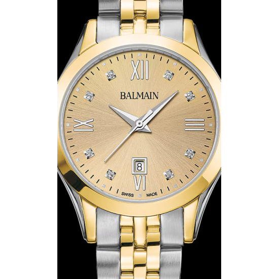 BALMAIN "CLASSIC-R" BICOLOR DAMESHORLOGE MET GOUDKLEURIGE WPL. EN 8 DIAM. - 10069119