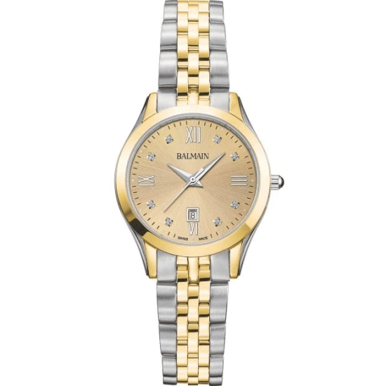 BALMAIN "CLASSIC-R" BICOLOR DAMESHORLOGE MET GOUDKLEURIGE WPL. EN 8 DIAM. - 10069119