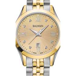 BALMAIN "CLASSIC-R" BICOLOR DAMESHORLOGE MET GOUDKLEURIGE WPL. EN 8 DIAM. - 10069119