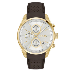 HUGO BOSS GRAND PRIX HPH GG-DOUBLÉ LEER ZILV.WPL CHRONO - 10069127