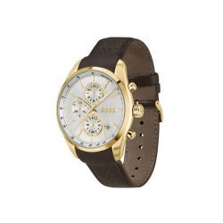 HUGO BOSS GRAND PRIX HPH GG-DOUBLÉ LEER ZILV.WPL CHRONO - 10069127