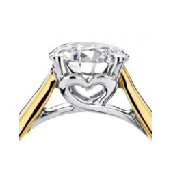 MORI 14k BICOLOR SOLITAIRRING MET BRILJANT LG DIAMANT 1,56ct F-VS1 - 10069129