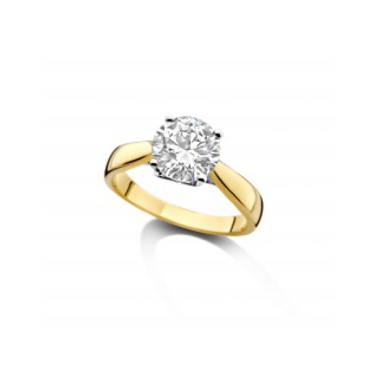 MORI 14k BICOLOR SOLITAIRRING MET BRILJANT LG DIAMANT 1,56ct F-VS1 - 10069129
