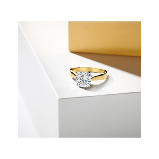 MORI 14k BICOLOR SOLITAIRRING MET BRILJANT LG DIAMANT 1,56ct F-VS1 - 10069129