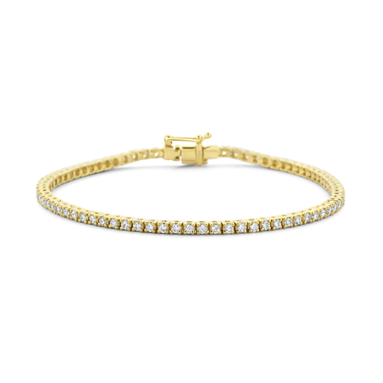 14k GG TENNISARMBAND MET 2ct G-SI LABGROWN DIAMANTEN 3,3mm 17,5cm - 10069130
