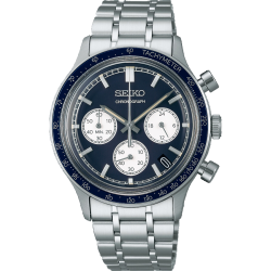 SEIKO STALEN HERENHORLOGE ZWARTE "PANDA" WIJZERPLAAT MET CHRONOGRAAF EN DATUM SSB477P1 - 10069160