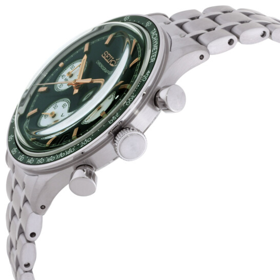 SEIKO STALEN HERENHORLOGE GROENE "PANDA" WIJZERPLAAT MET CHRONOGRAAF EN DATUM SSB481P1 - 10069162