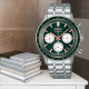 SEIKO STALEN HERENHORLOGE GROENE "PANDA" WIJZERPLAAT MET CHRONOGRAAF EN DATUM SSB481P1 - 10069162