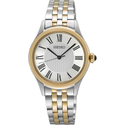 SEIKO BICOLOR STALEN DAMESHORLOGE MET ZILVER-WITTE WIJZERPLAAT EN ROMIJNSE CIJFERS SUR612P1 - 10069168