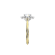14k BICOLOR HALO-ROZETRING MET 0,50ct D-VVS2 CENTER OMRINGT DOOR 12 KLEINERE DIAMANTEN .25ct - 10069170