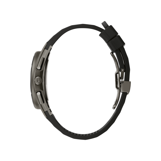 BULOVA TITANIUM HERENHORLOGE MET RUBBERBAND ZWARTE GESKELETTEERDE WIJZERPLAAT 98A162 - 10069174