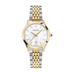 BALMAIN "CLASSIC R" BICOLOR DAAMESHORLOGE MET WIT PARELMOER WIJZERPLAAT B43123184 - 10069176