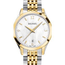 BALMAIN "CLASSIC R" BICOLOR DAAMESHORLOGE MET WIT PARELMOER WIJZERPLAAT B43123184 - 10069176