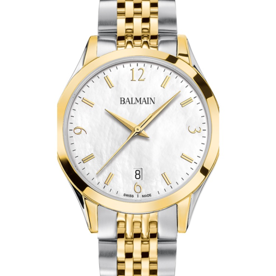 BALMAIN "CLASSIC R" BICOLOR DAAMESHORLOGE MET WIT PARELMOER WIJZERPLAAT B43123184 - 10069176