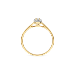 BLUSH 14k GG ROZETRING MET EMERAUDE EN BRILJANT LG DIAM. TOTAAL 0,17ct TW-SI LG1022 - 10069180
